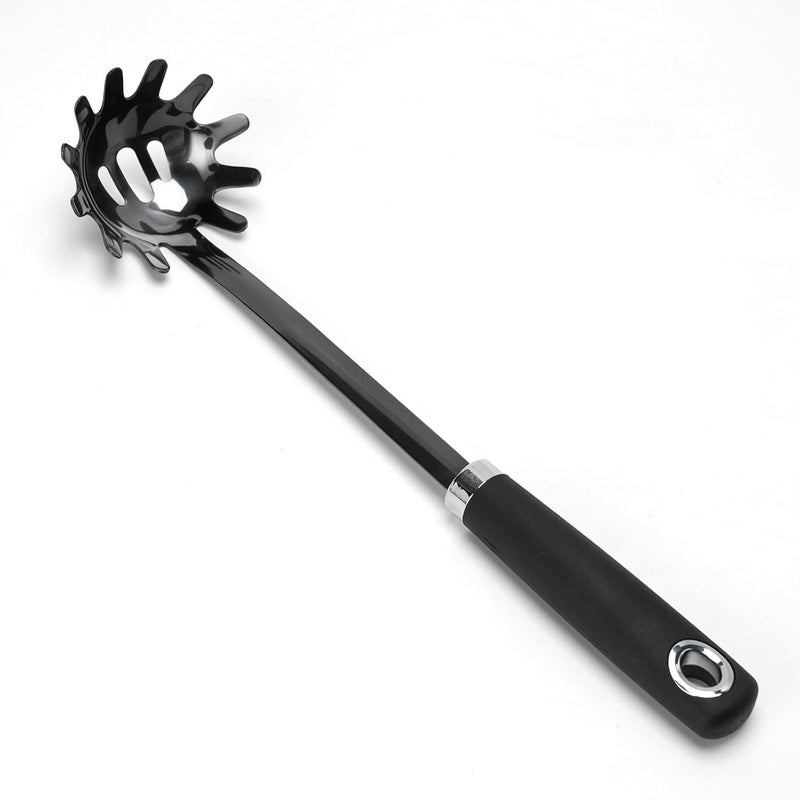 JXWING Stainless Steel Spaghetti Spoon - 12.6 Inch Pasta Spoon with Comfortable Grip Design -Metal Pasta Fork Pasta Server - Kitchen Gadgets Pasta Ladle Kitchen Tools - Image 1